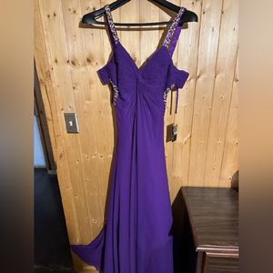 Purple prom dress with tags